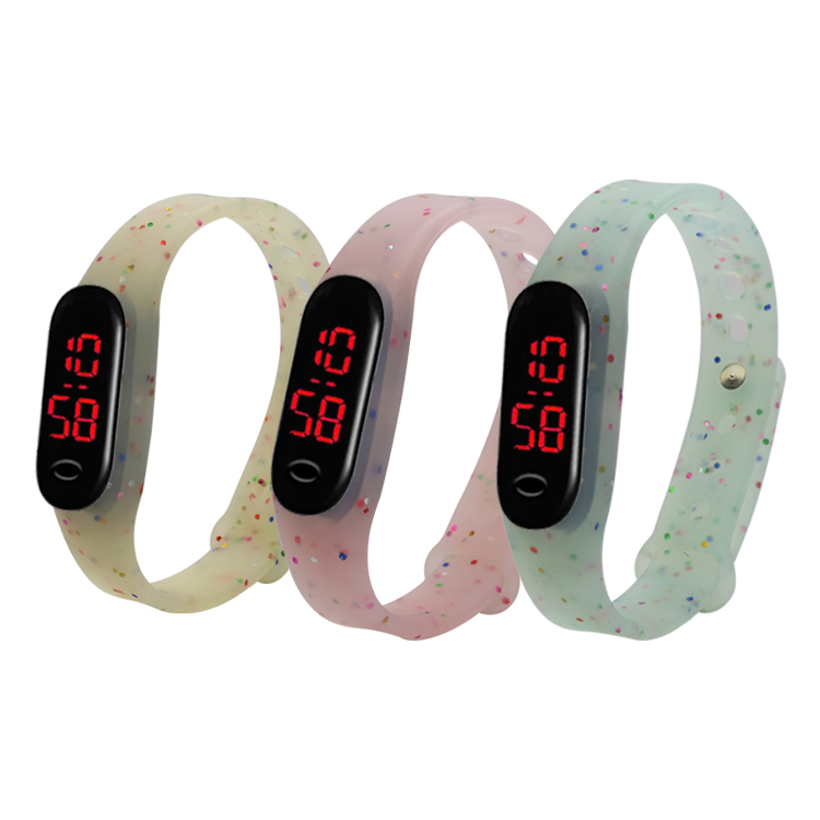 硅膠表帶，LED手環(huán)硅膠腕表帶，學(xué)生電子硅膠手表帶定制